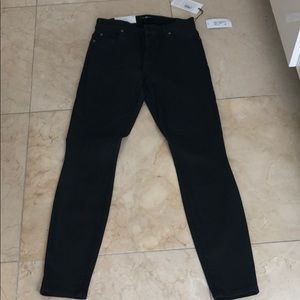 7 for all mankind Black super skinny jeans- shiny